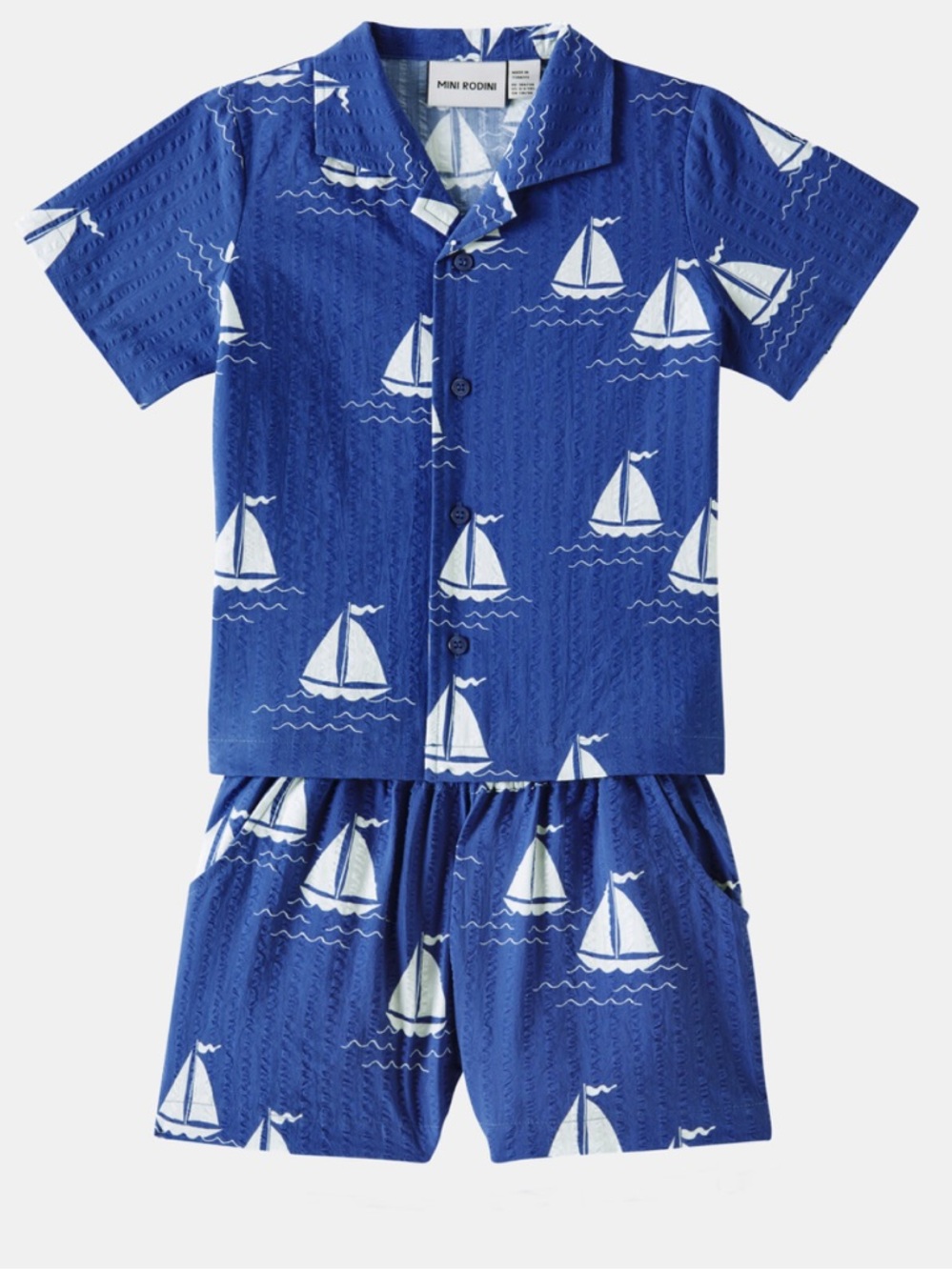 Mini Rodini, Boat Print Shirt and Shorts Set 🚤